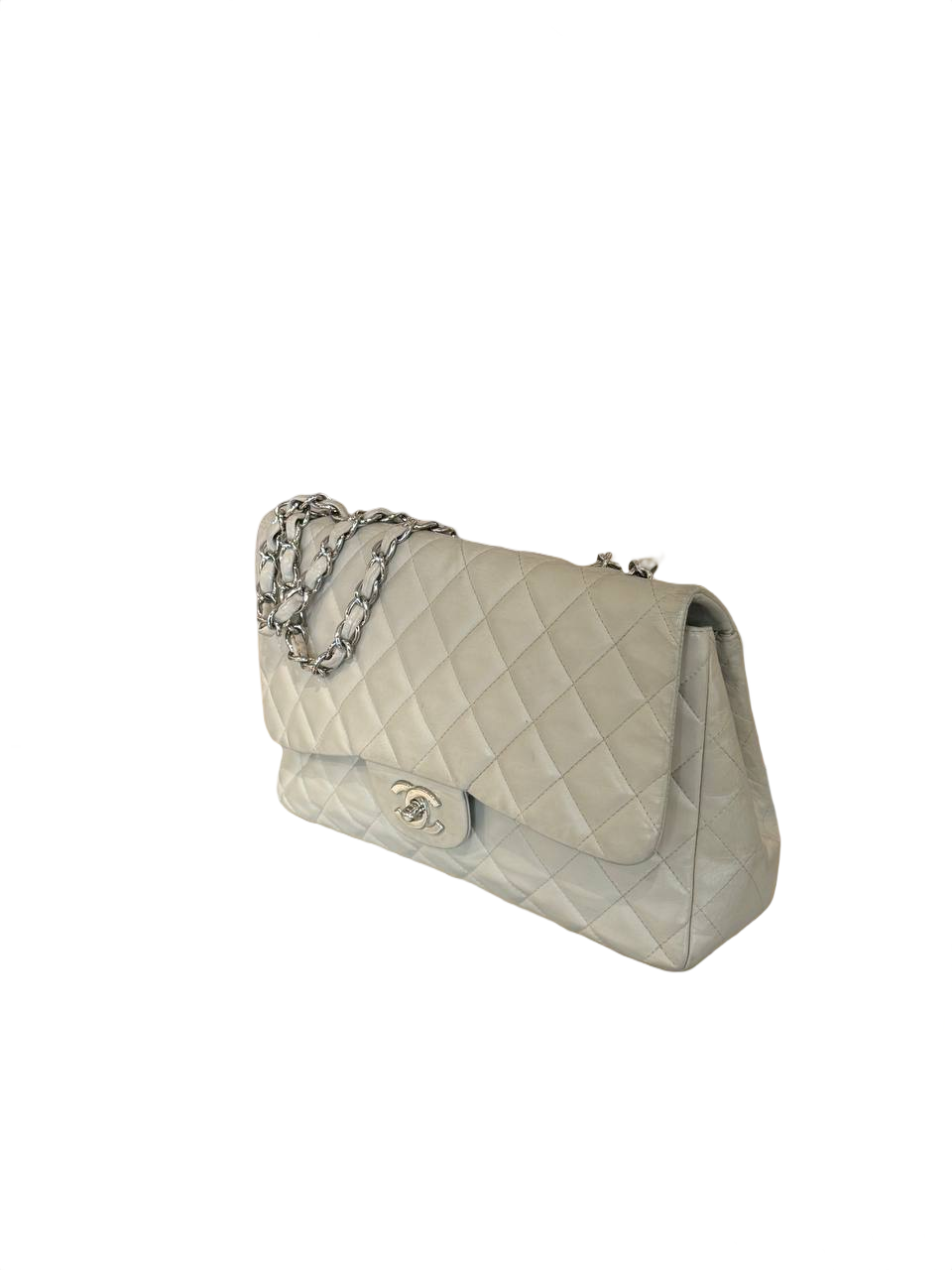 CHANEL JUMBO SINGLE FLAP PELLE TRAPUNTATA BEIGE CHIARO