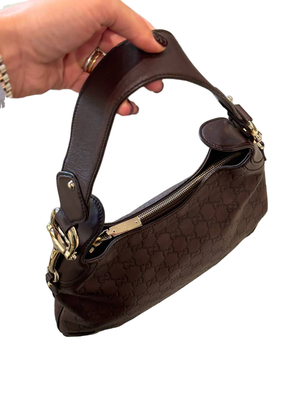 BORSA A SPALLA GUCCI GUCCISSIMA MARRONE