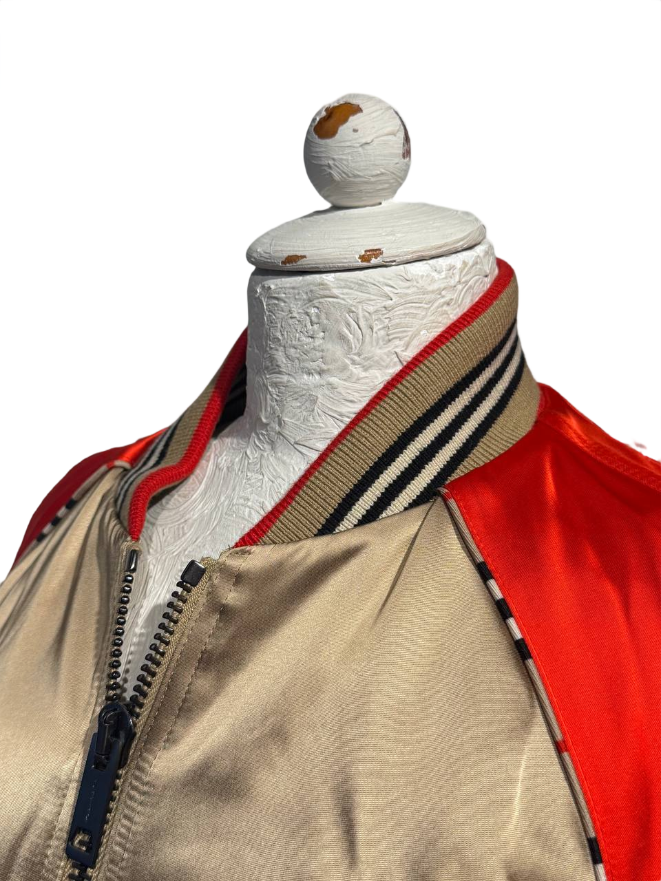 BOMBER BURBERRY SATINATO ORO/ARANCIO TB Tg 38