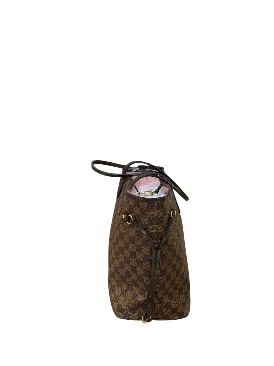 LOUIS VUITTON NEVERFULL MM  DAMIER EBENE INTERNO ROSA