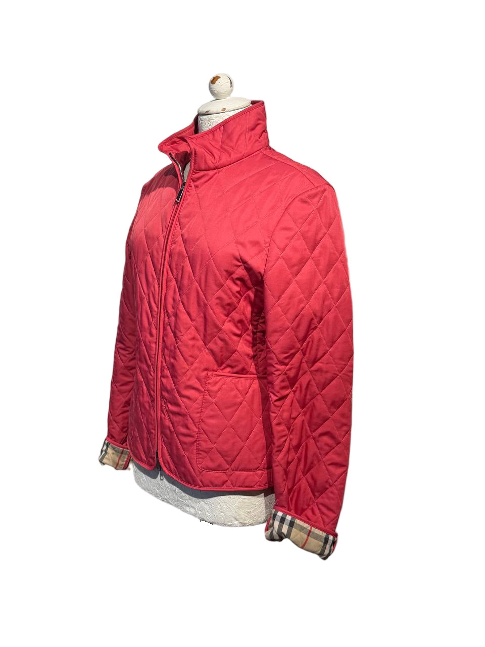 PIUMINO LEGGERO BURBERRY TRAPUNTATO MAGENTA Tg M