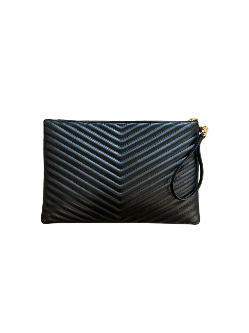 POCHETTE CASSANDRA YSL NERA HARDWARE ORO