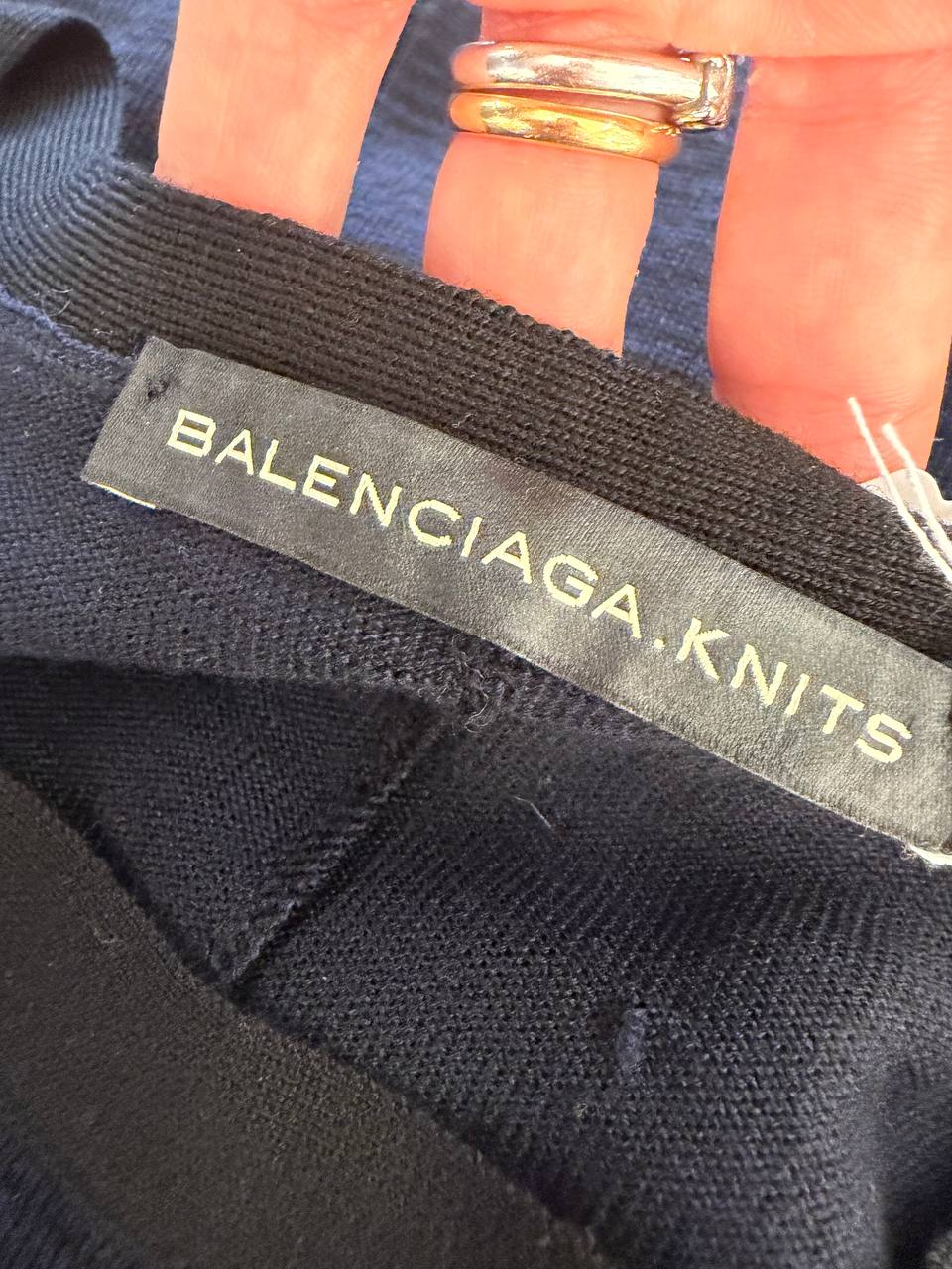 MAGLIONCINO BALENCIAGA BLU E NERO A RIGHE Tg 40