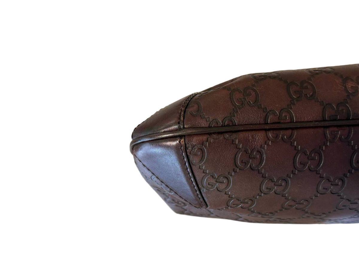 BORSA A SPALLA GUCCI GUCCISSIMA MARRONE