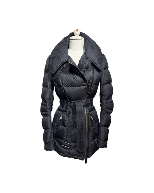 PIUMINO BURBERRY BRIT NERO CON CINTURA Tg M