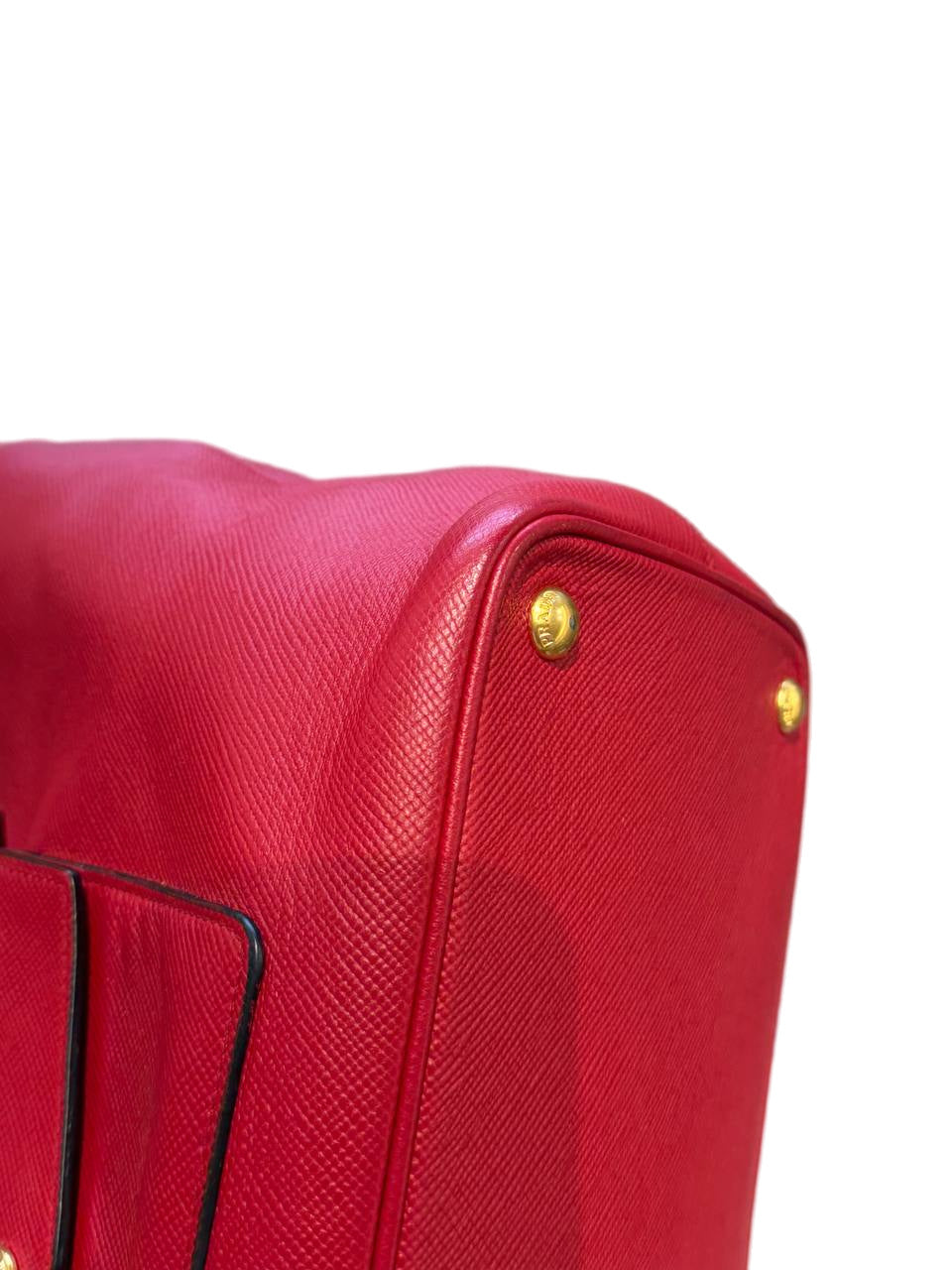 BORSA PRADA SAFFIANO ROSSA CON TASCA FRONTALE