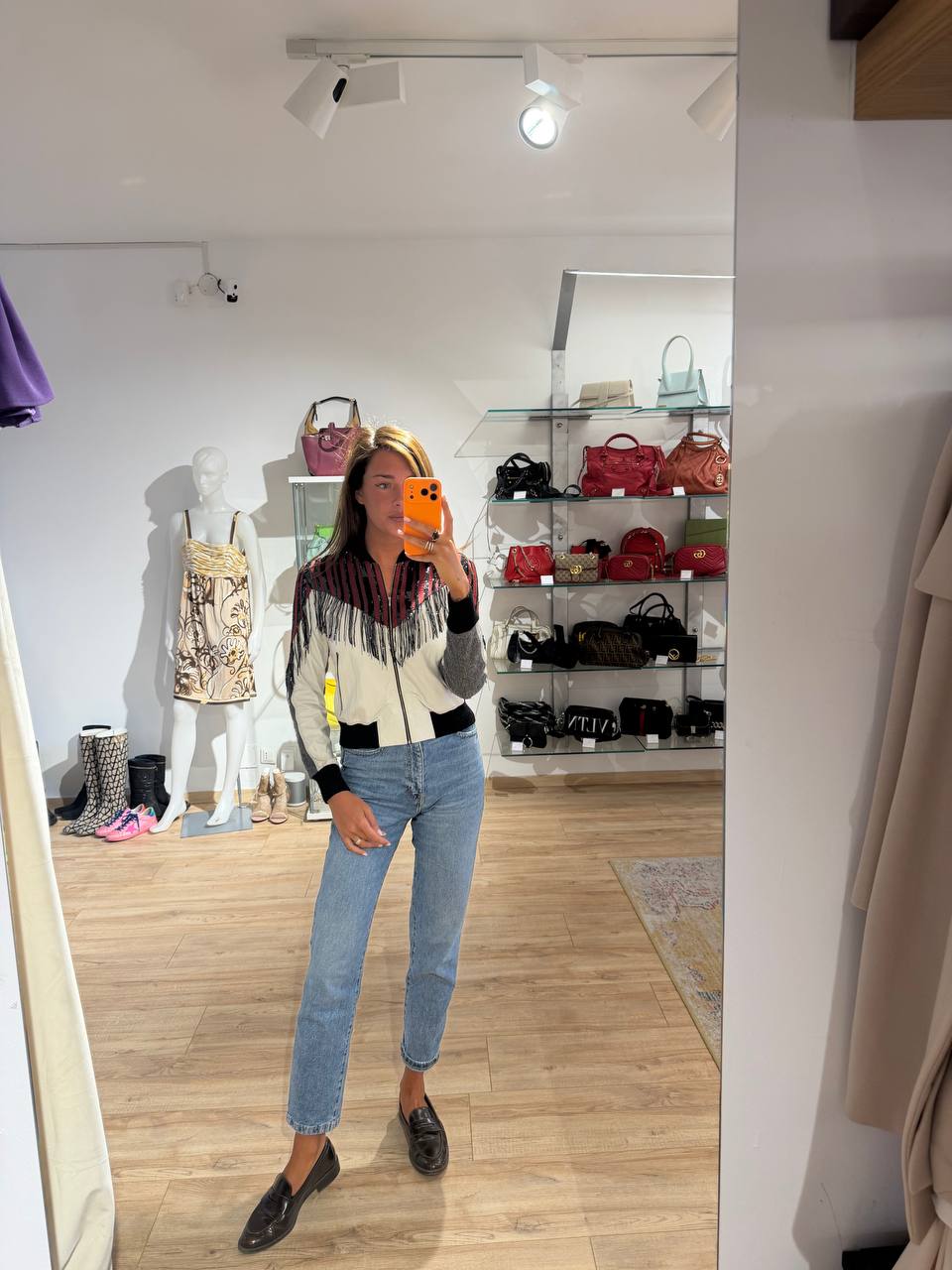 BOMBER AVIU FRANGE PAILLETTES Tg XS