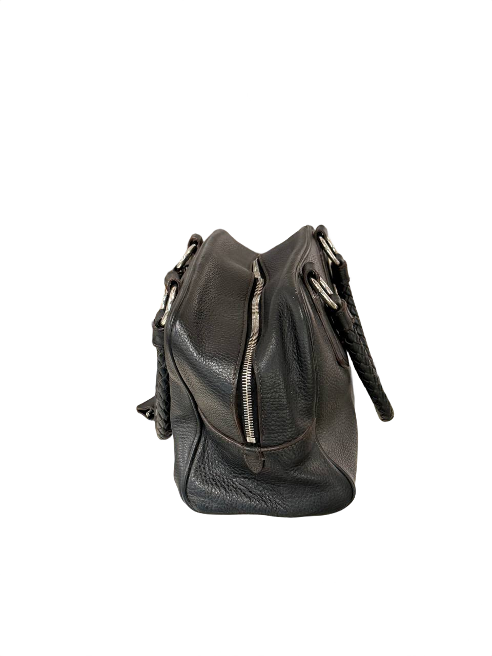 BORSA PRADA IN PELLE NERA MANICI INTRECCIATI