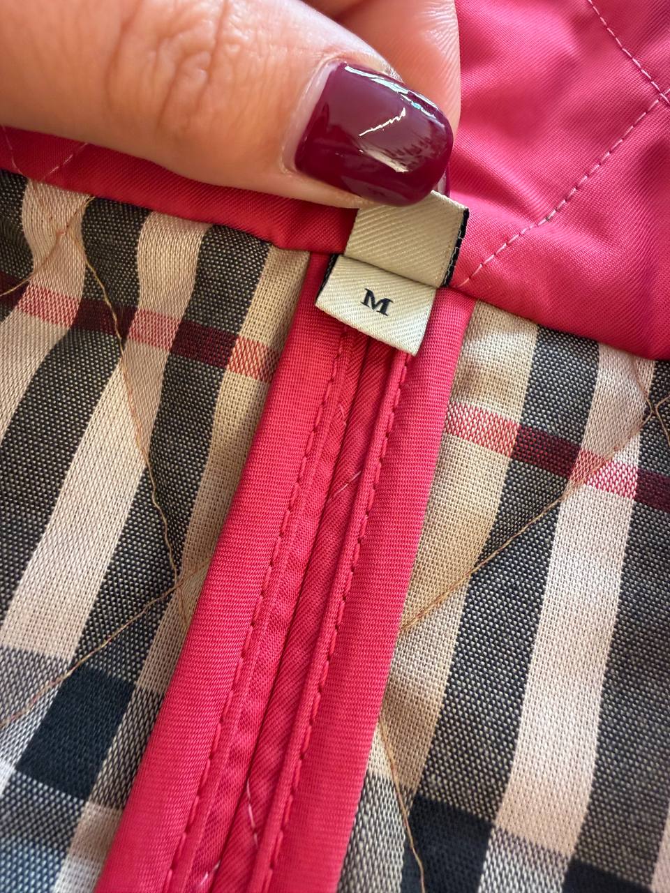 PIUMINO LEGGERO BURBERRY TRAPUNTATO MAGENTA Tg M