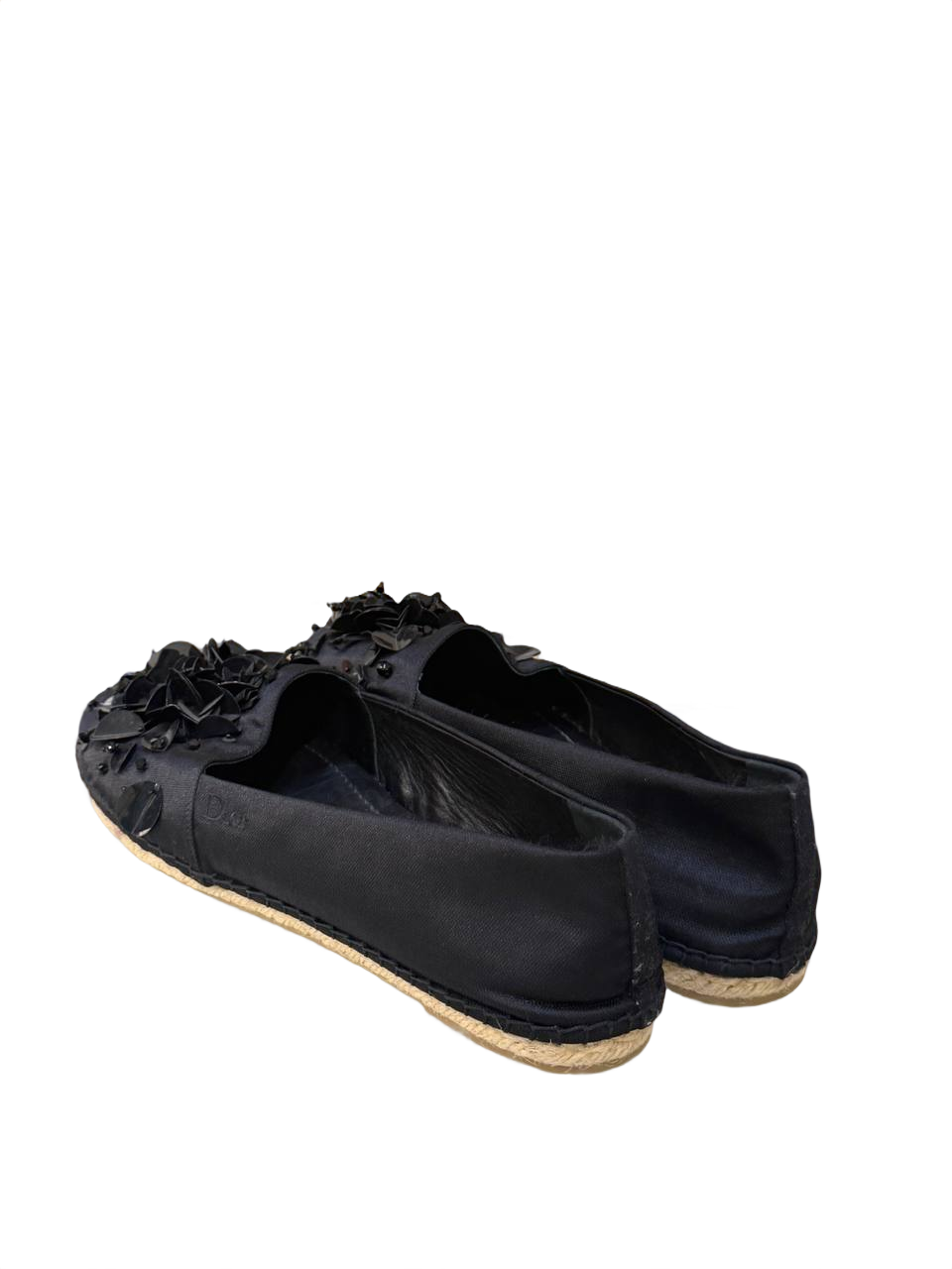 BALLERINE ESPADRILLAS DIOR ESPADRILLAS NERE FIORI E PERLINE Nr 41