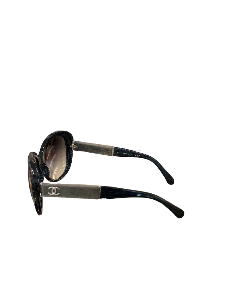 OCCHIALI CHANEL DA SOLE OVERSIZE BLU PETROLIO