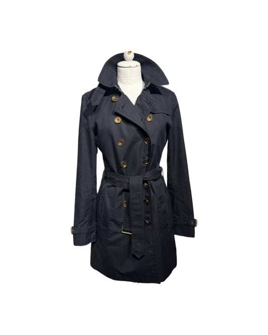 IMPERMEABILE BURBERRY DOPPIO PETTO NERO CON BOTTONI DORATI Tg 42