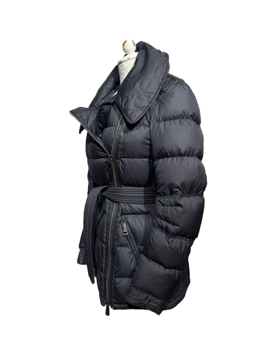 PIUMINO BURBERRY BRIT NERO CON CINTURA Tg M
