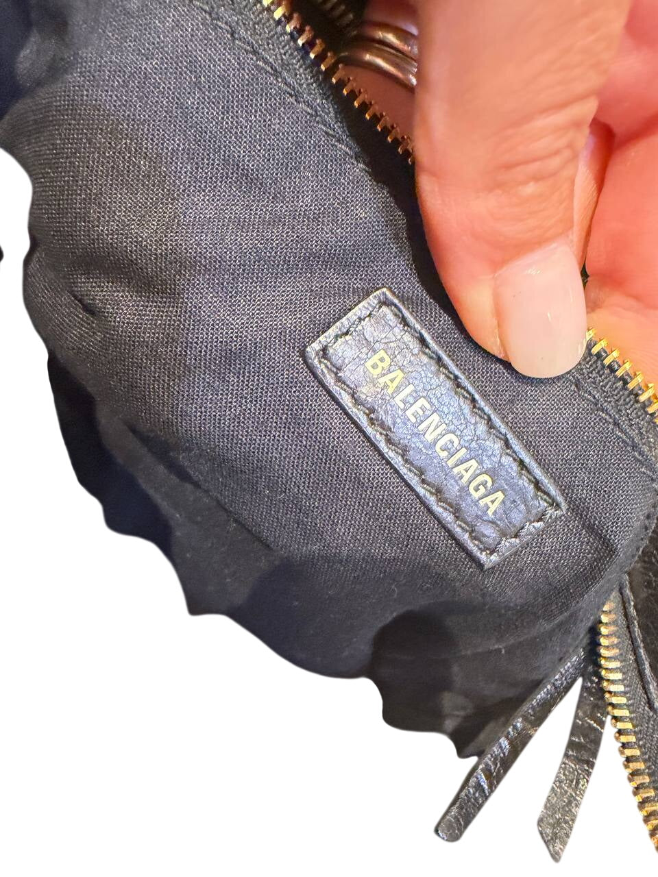 BALENCIAGA CITY SMALL PELLE NERA HARDWARE ORO