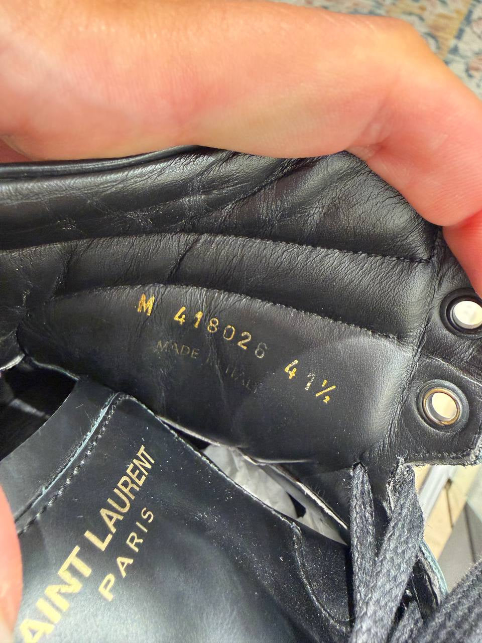 SNEAKERS SAINT LAURENT SL/10H  ALTA BICOLOR BIANCO E NERO Nr 41.5