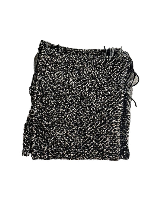SCIARPA CHANEL BOUCLÉ NERA E BIANCA CON FRANGE