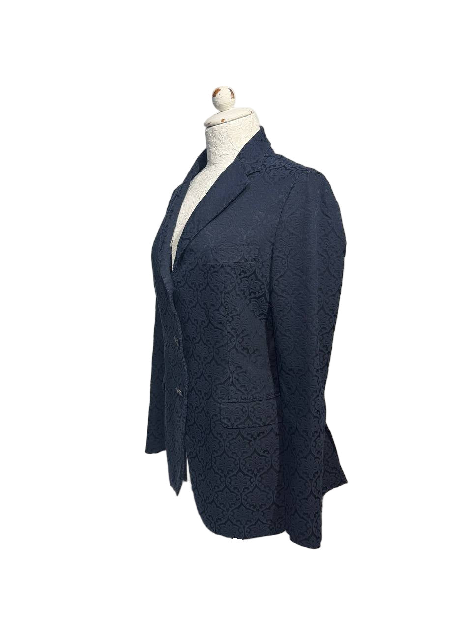 GIACCA JACQUARD BLU NAVY E NERA Tg 46