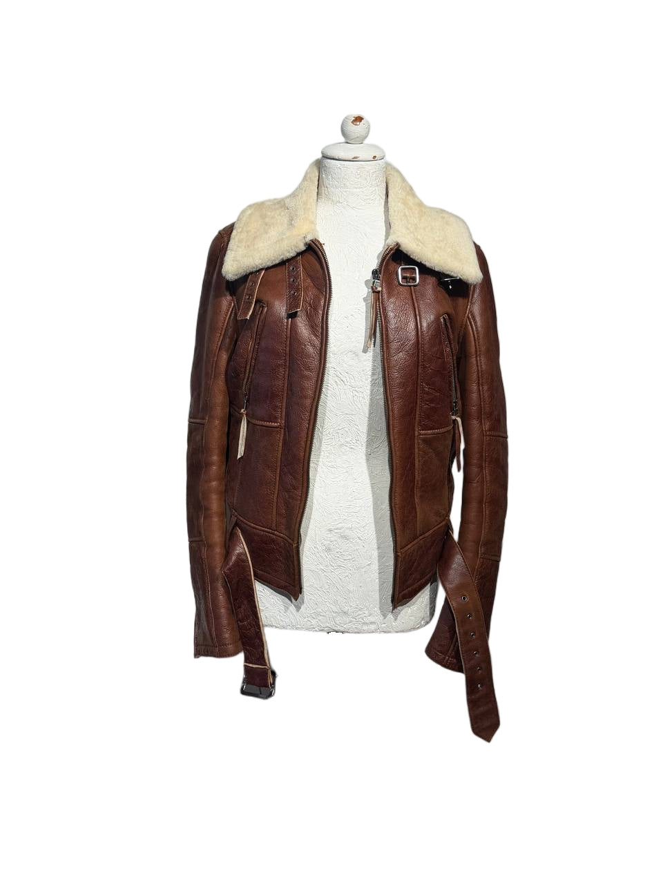 MONTONE AVIATORE COGNAC BROOKSFIELD LEATHER COLLECTION  Tg 44