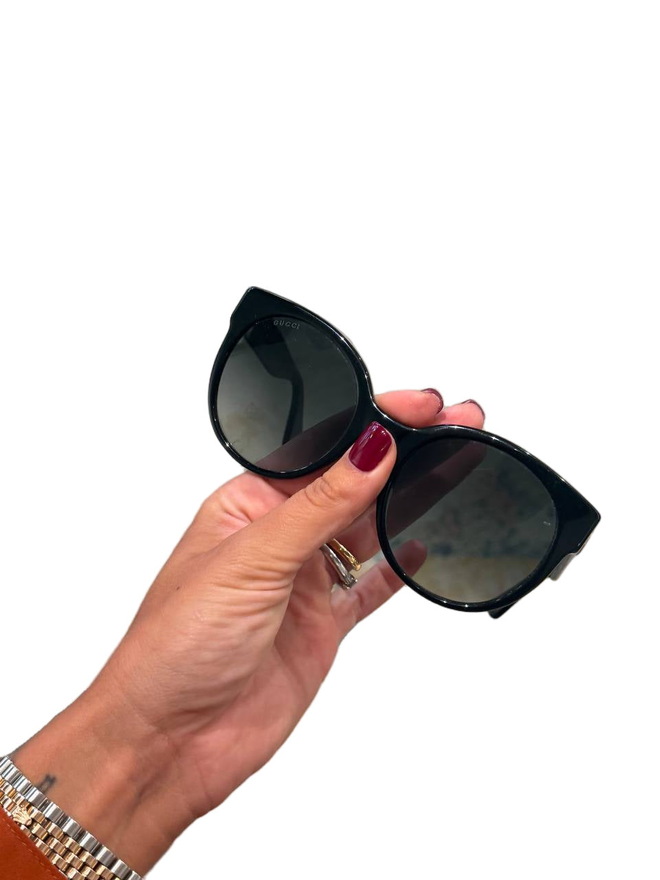 OCCHIALI GUCCI DA SOLE NERI MONTATURA TONDA