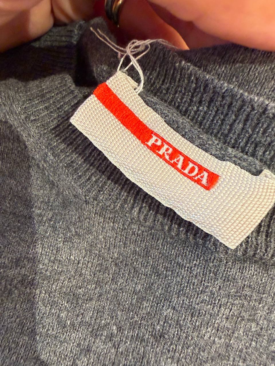 MAGLIONE UOMO PRADA GRIGIO CHIARO TG 40