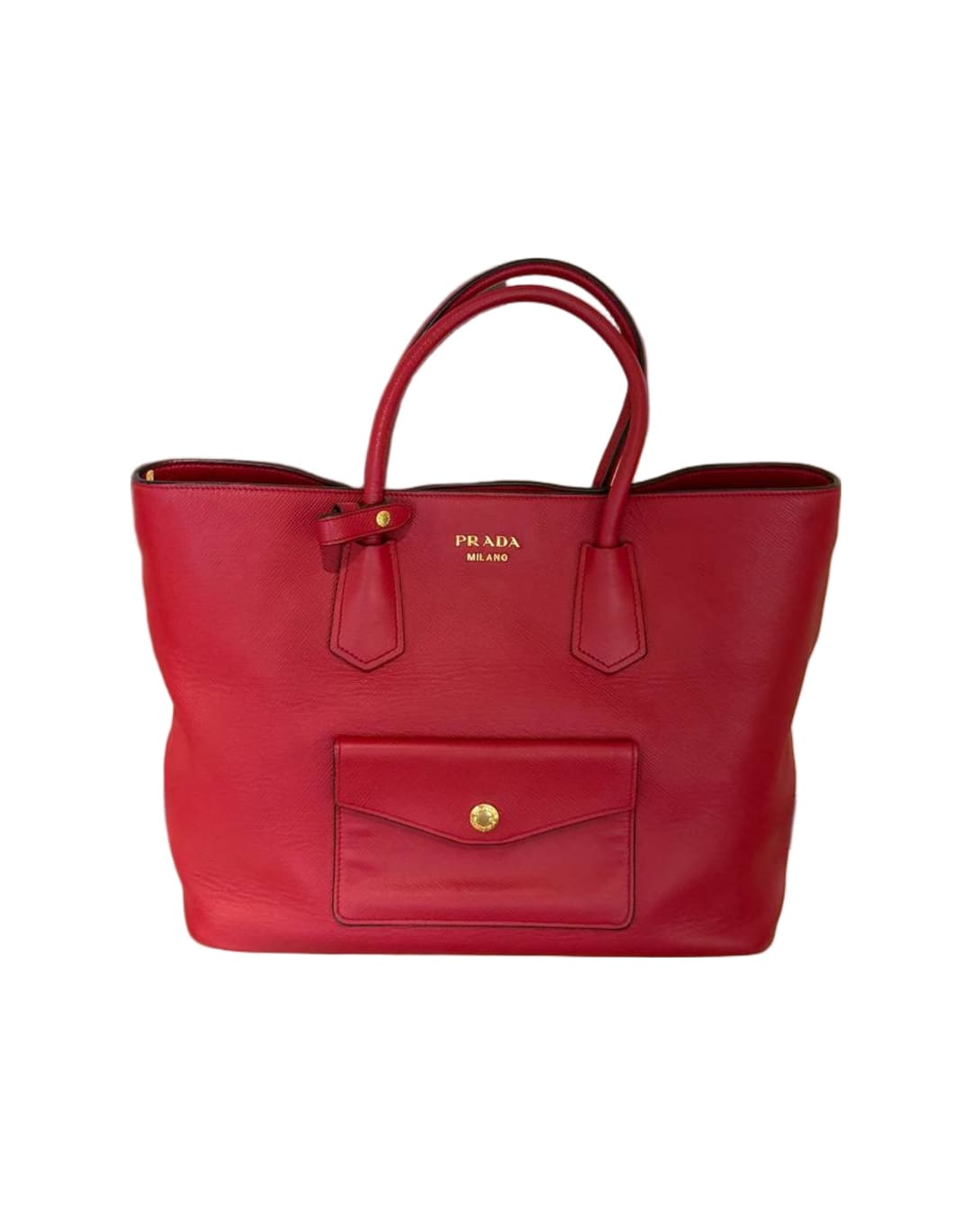BORSA PRADA SAFFIANO ROSSA CON TASCA FRONTALE