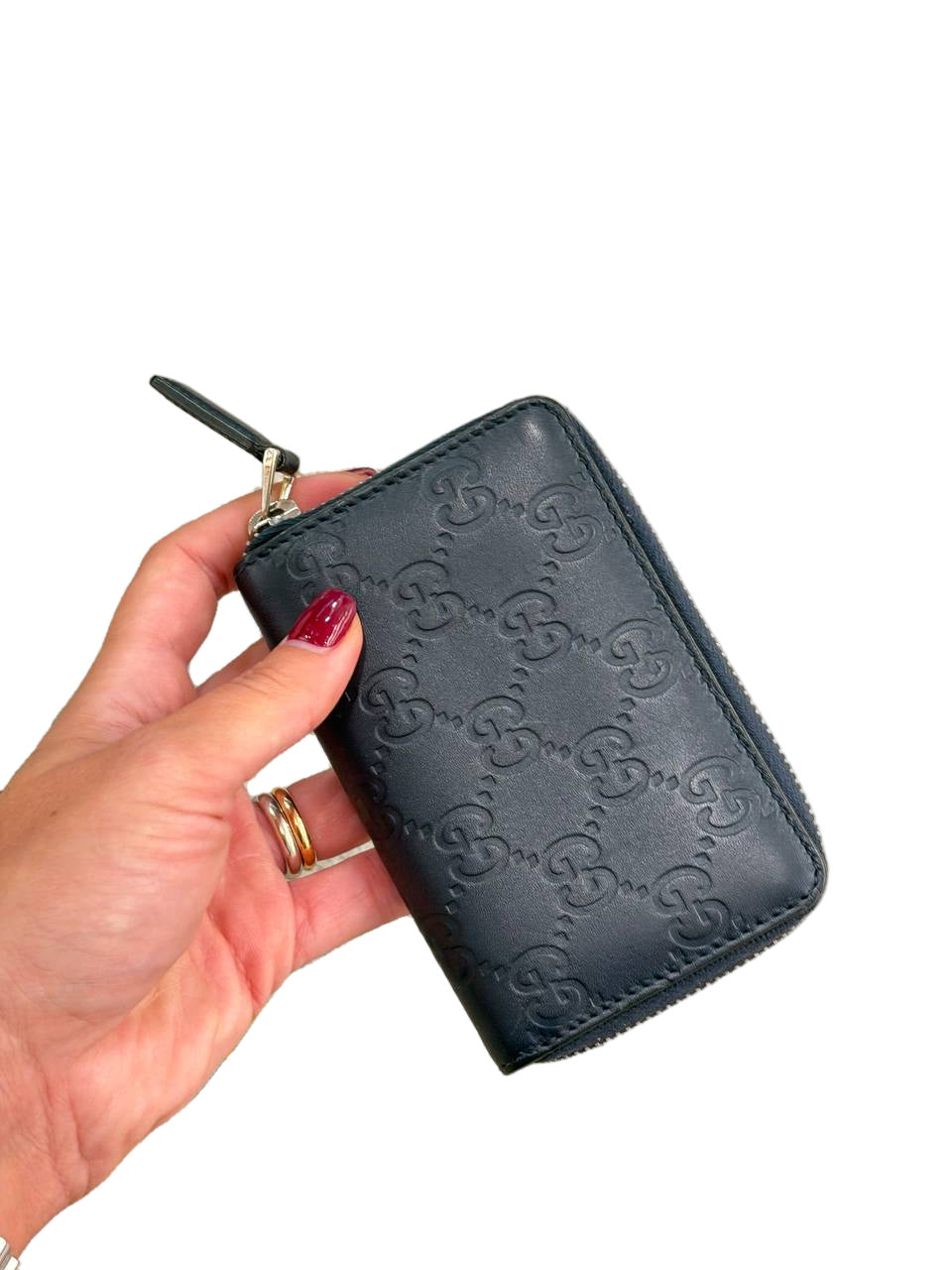 PICCOLO PORTAFOGLIO GUCCI BLU NAVY GG CON SCATOLA