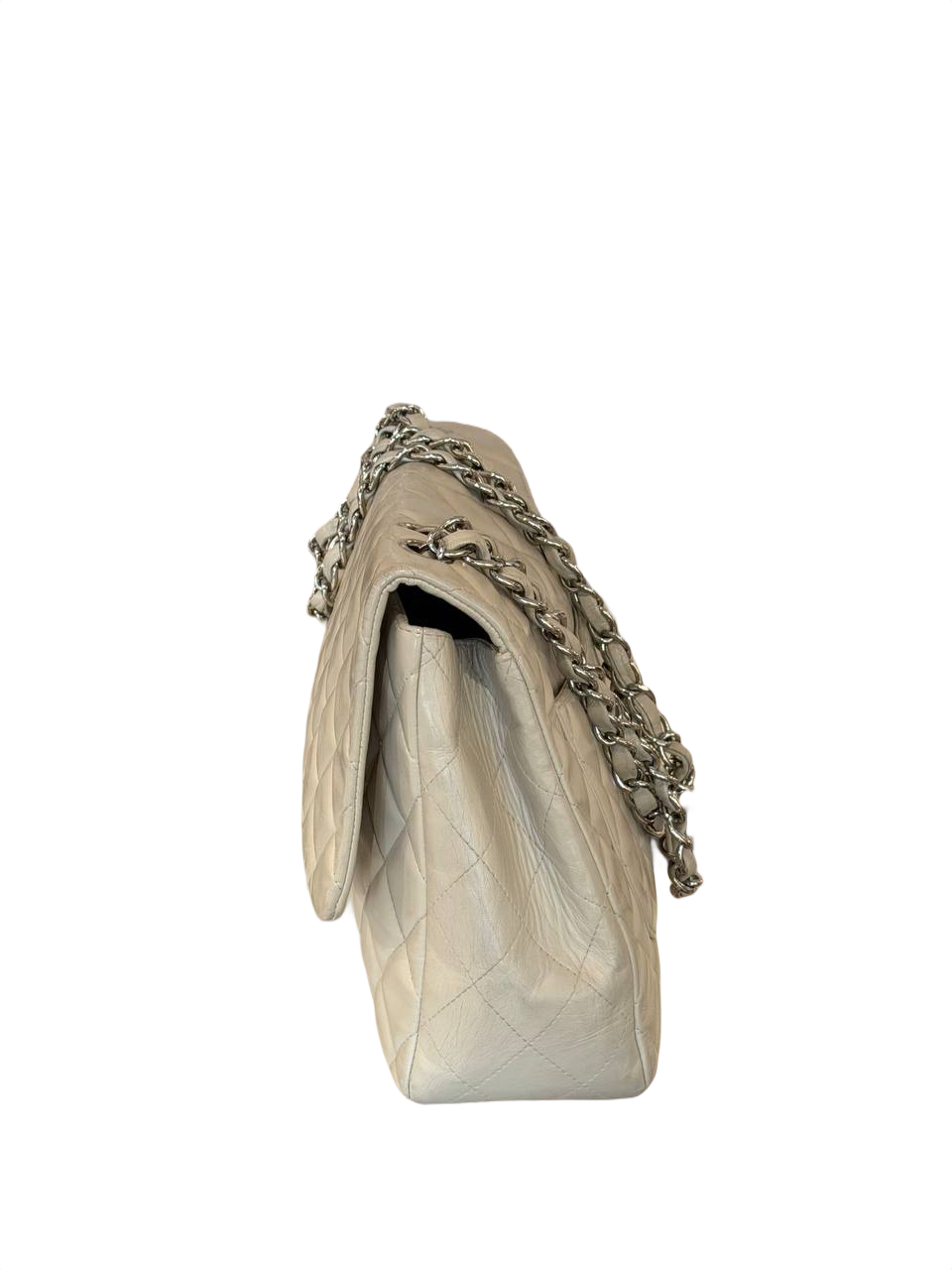 CHANEL JUMBO SINGLE FLAP PELLE TRAPUNTATA BEIGE CHIARO