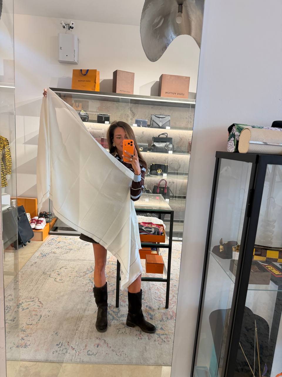 SCIARPA CHANEL  IN LANA AVORIO CC LOGO