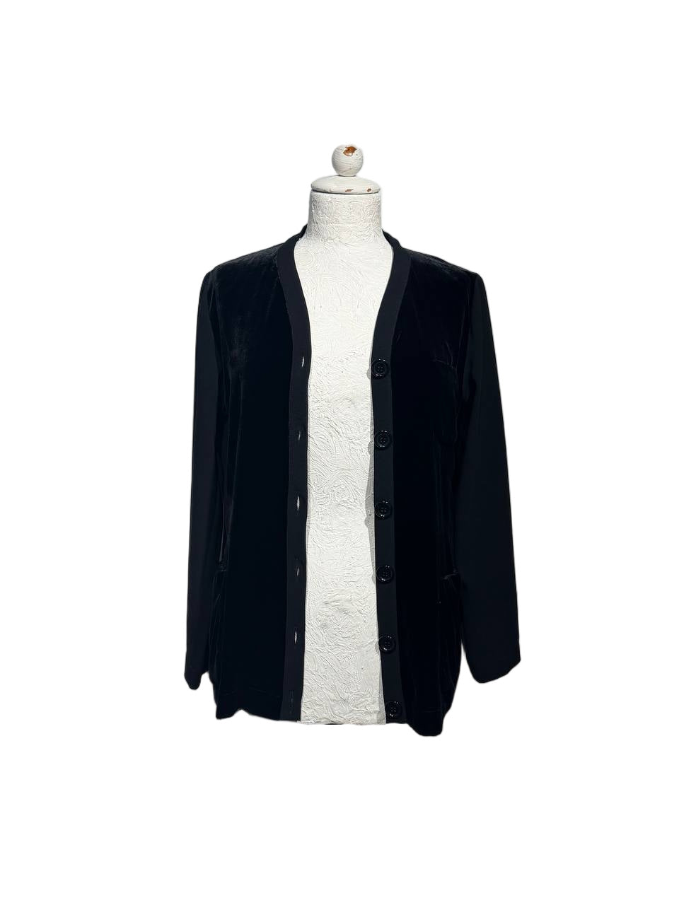 CARDIGAN ASPESI VELLUTO NERO BIMATERICO Tg 44