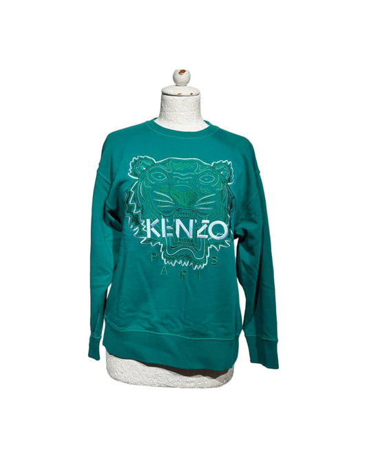 FELPA KENZO PARIS TIGER VERDE ACQUA Tg M