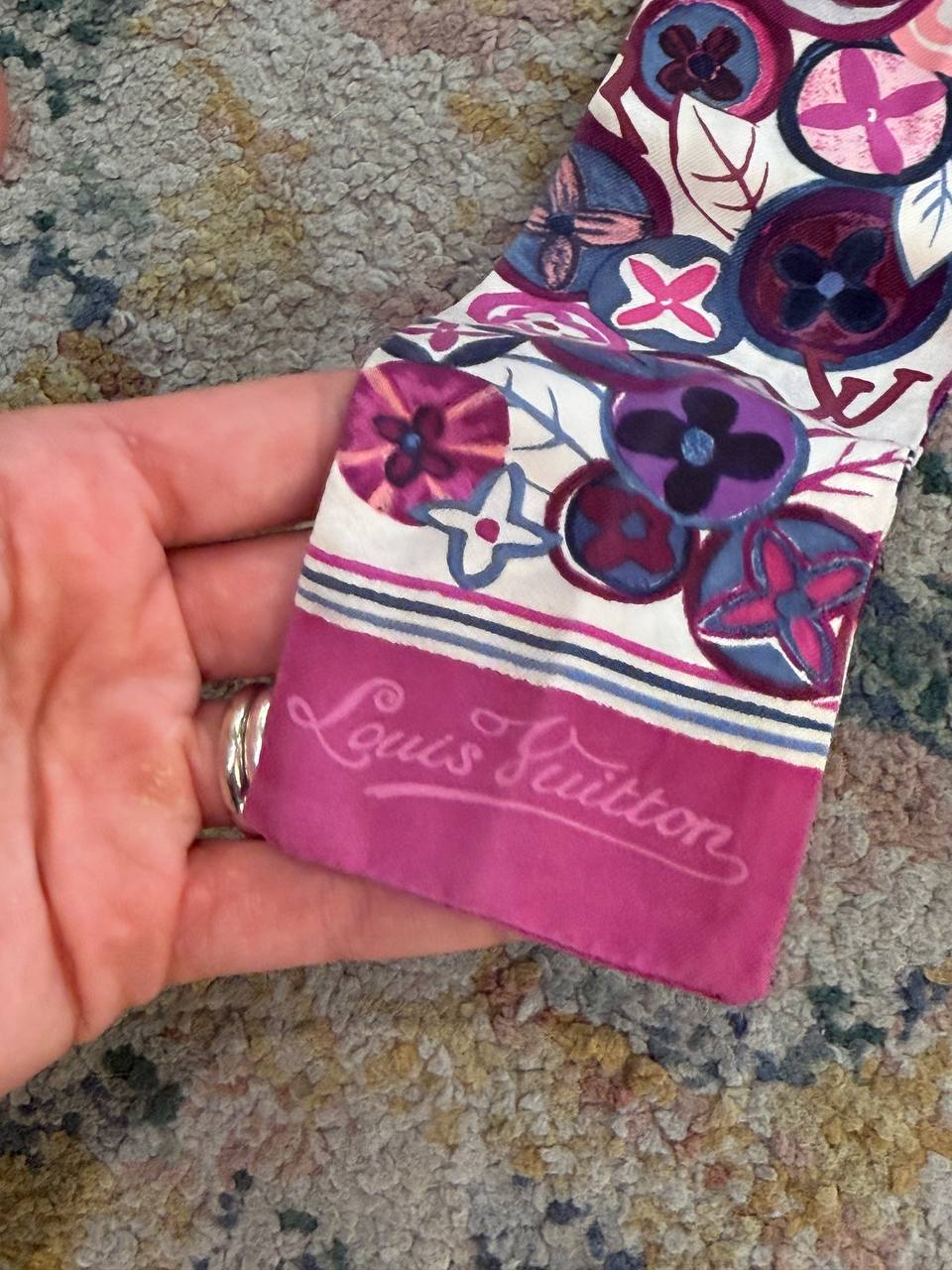 LOUIS VUITTON TWILLY SETA 100%  ROSA MULTICOLOR