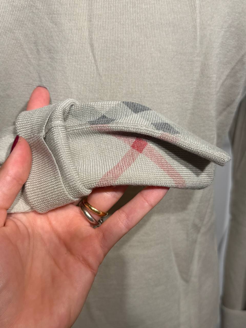 CARDIGAN BURBERRY LANA MERINO POLSINI CHECK Tg L
