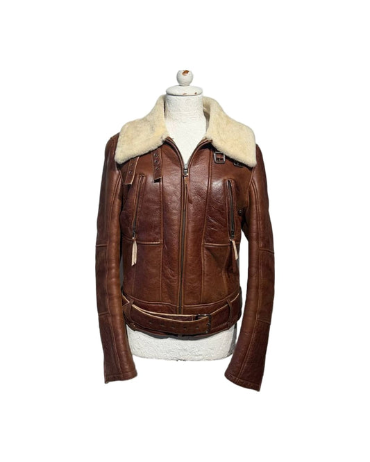 MONTONE AVIATORE COGNAC BROOKSFIELD LEATHER COLLECTION  Tg 44