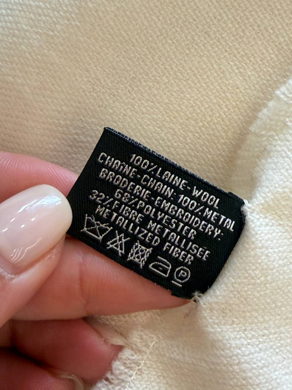 SCIARPA CHANEL  IN LANA AVORIO CC LOGO