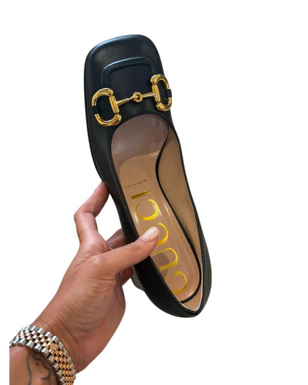 DECOLLETE GUCCI PUMP NERE PUNTA QUADRATA Nr 37.5