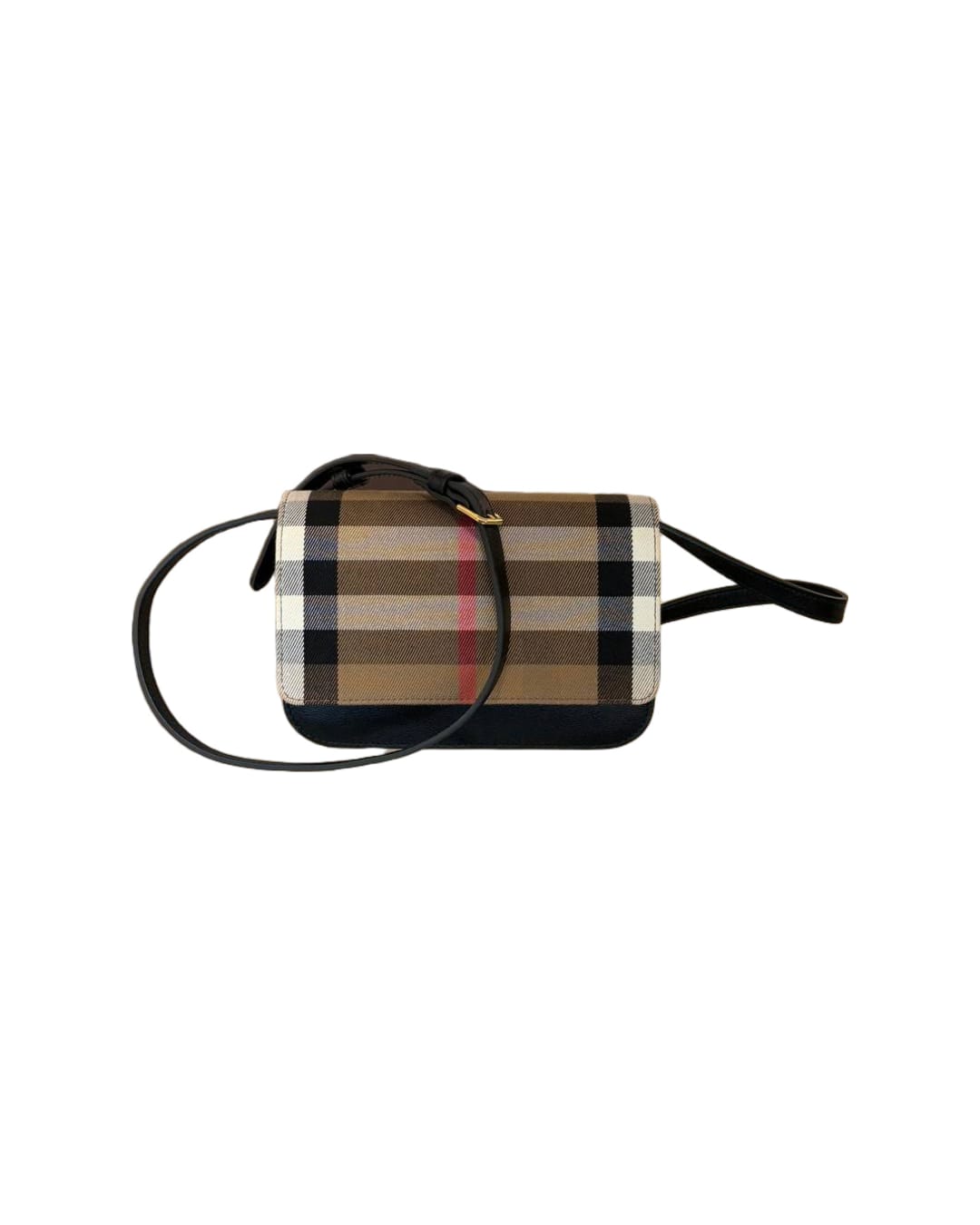TRACOLLA BURBERRY CHECK E RIFINITURE NERE