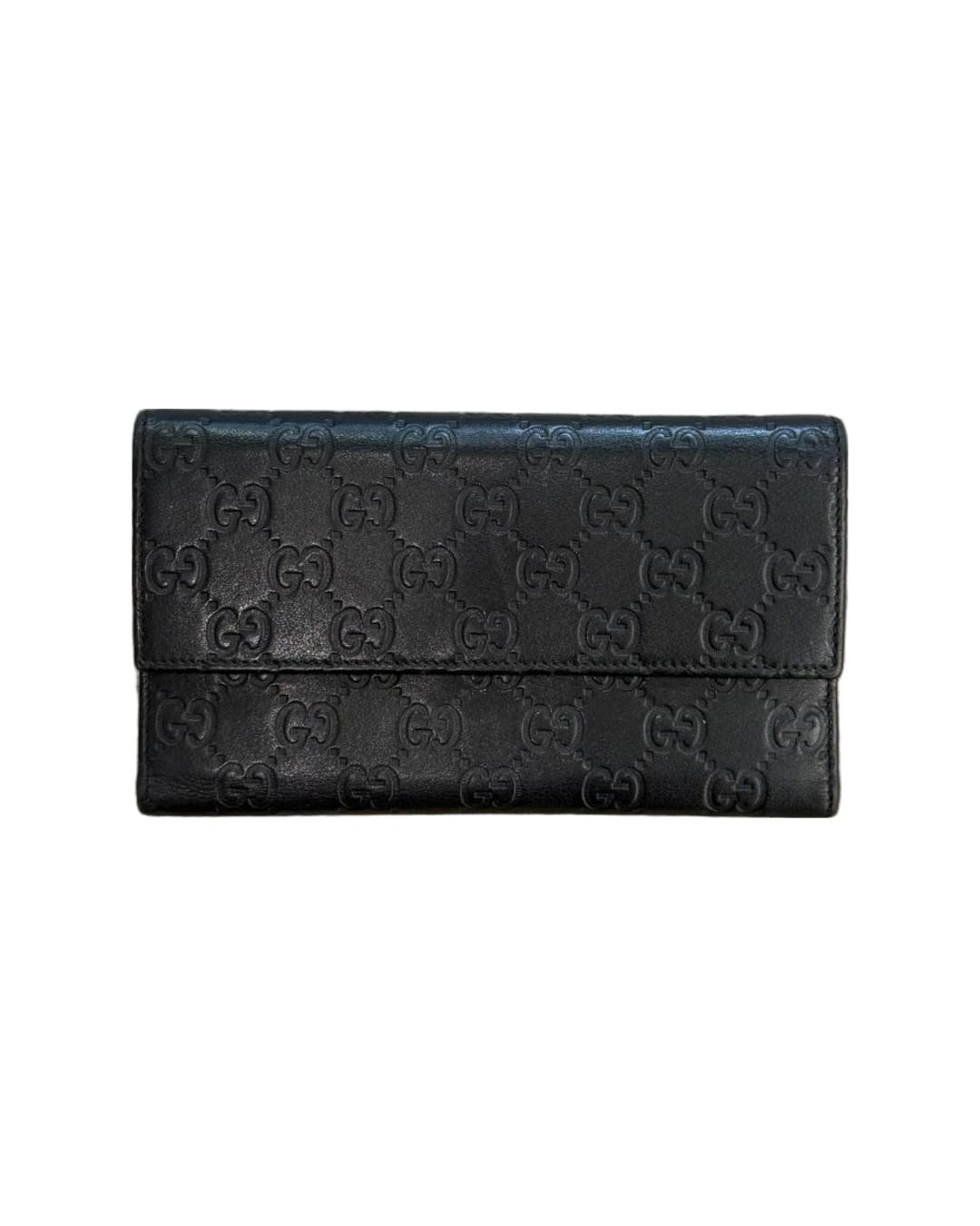 PORTAFOGLIO GUCCI PELLE GUCCISSIMA NERA CON PATTA