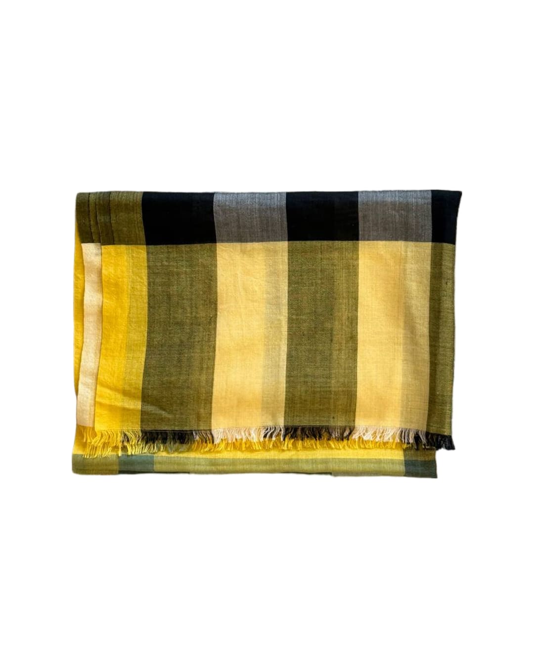 SCIARPA LEGGERA BURBERRY CHECK GIALLO LANA SETA