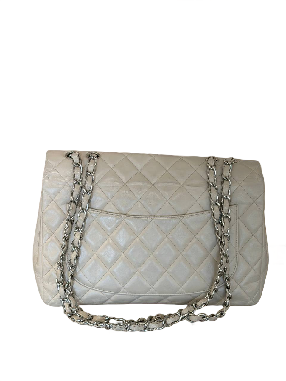 CHANEL JUMBO SINGLE FLAP PELLE TRAPUNTATA BEIGE CHIARO
