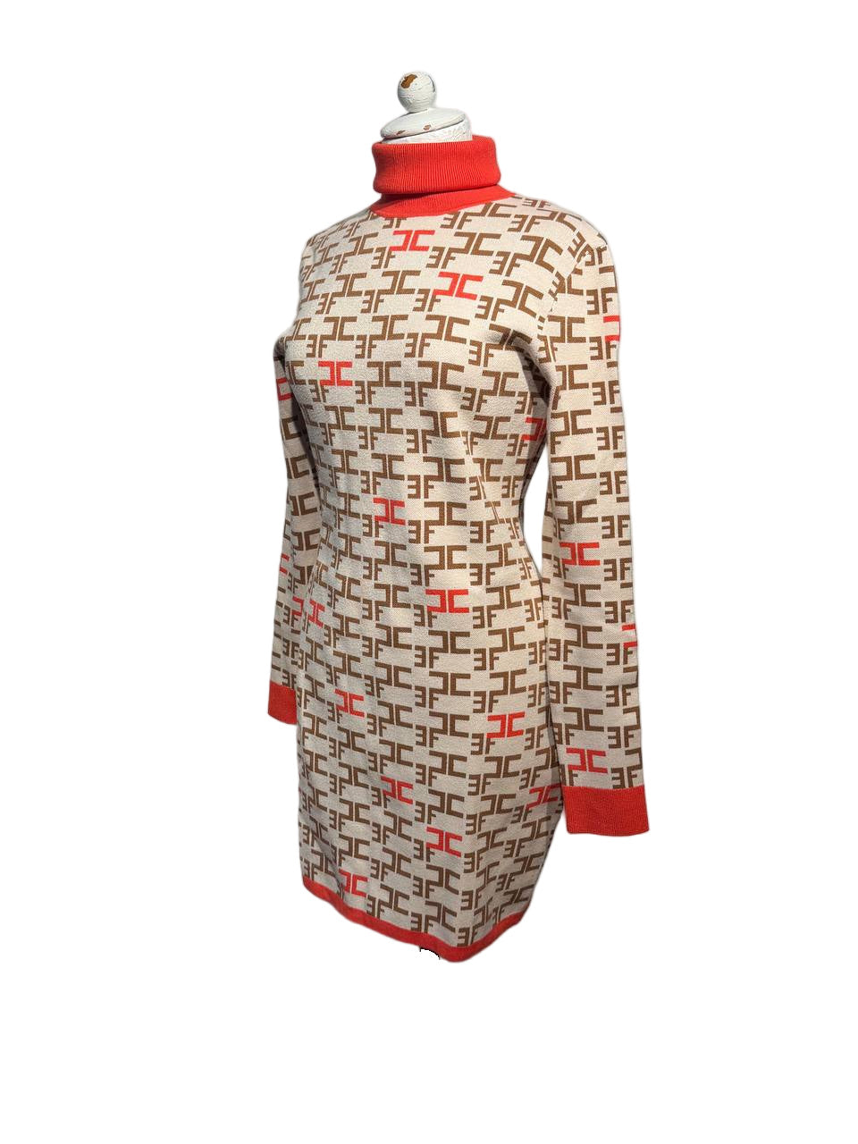 ABITO IN MAGLIA COLLO ALTO ELISABETTA FRANCHI  MONOGRAM Tg 44