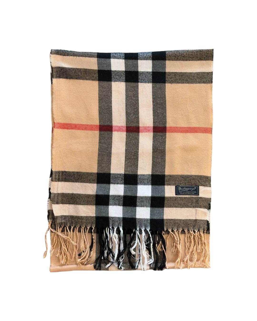 SCIARPA BURBERRY IN LANA CHECK CON FRANGE
