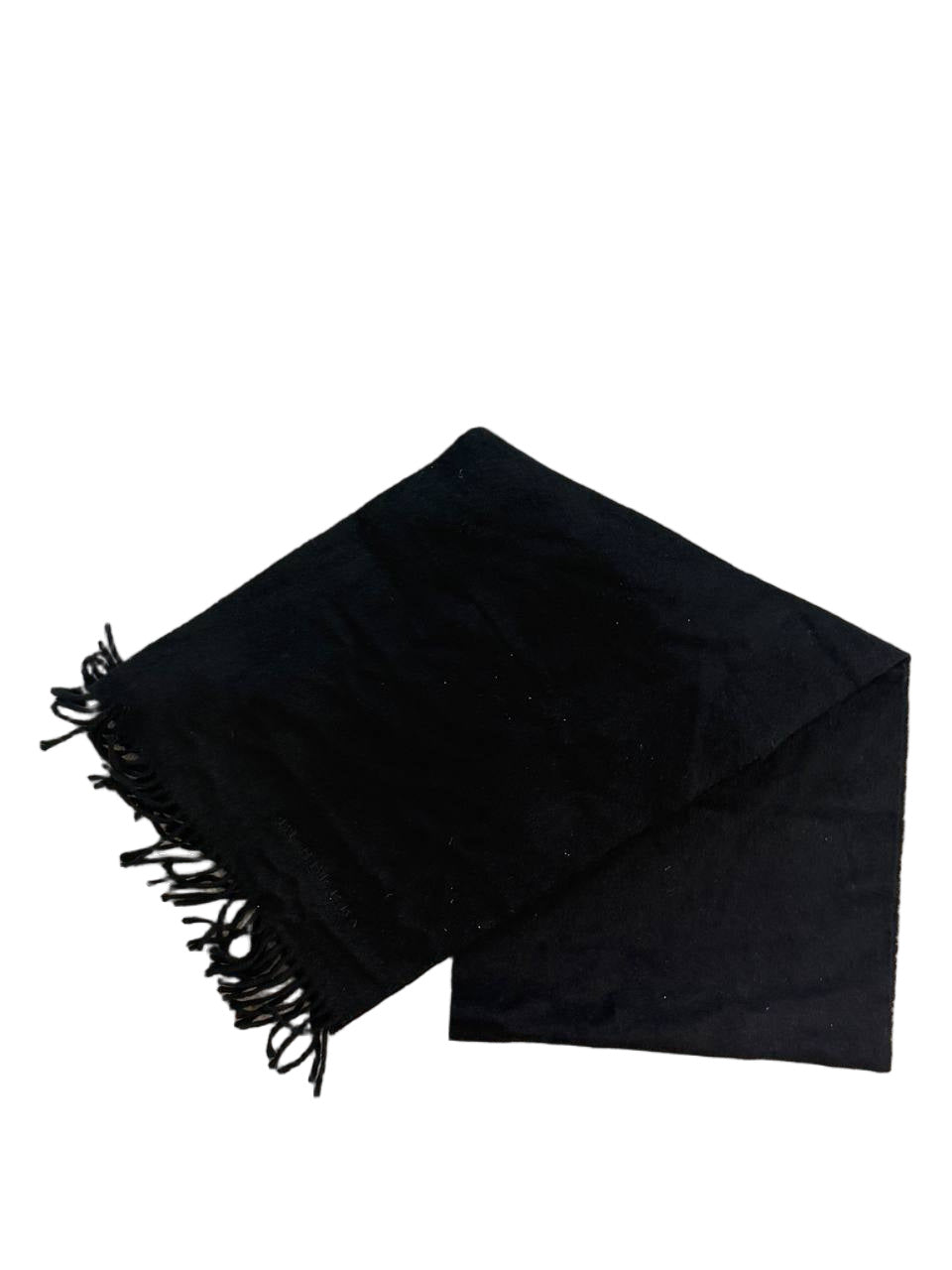 SCIARPA UNISEX BURBERRY 100% CASHMERE NERA FRANGE