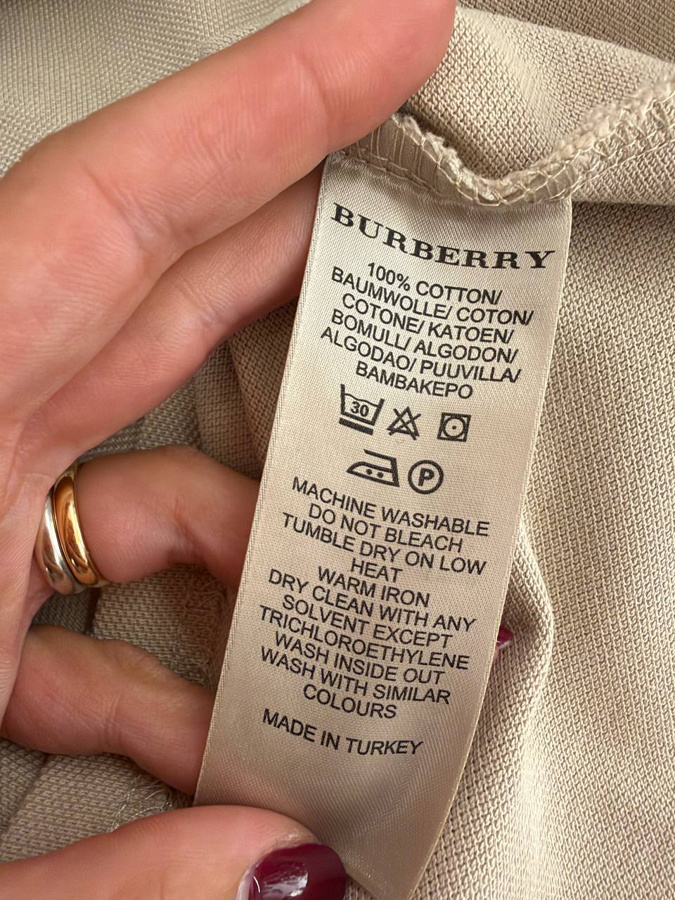 POLO BURBERRY BEIGE COLLETTO CHECK Tg L