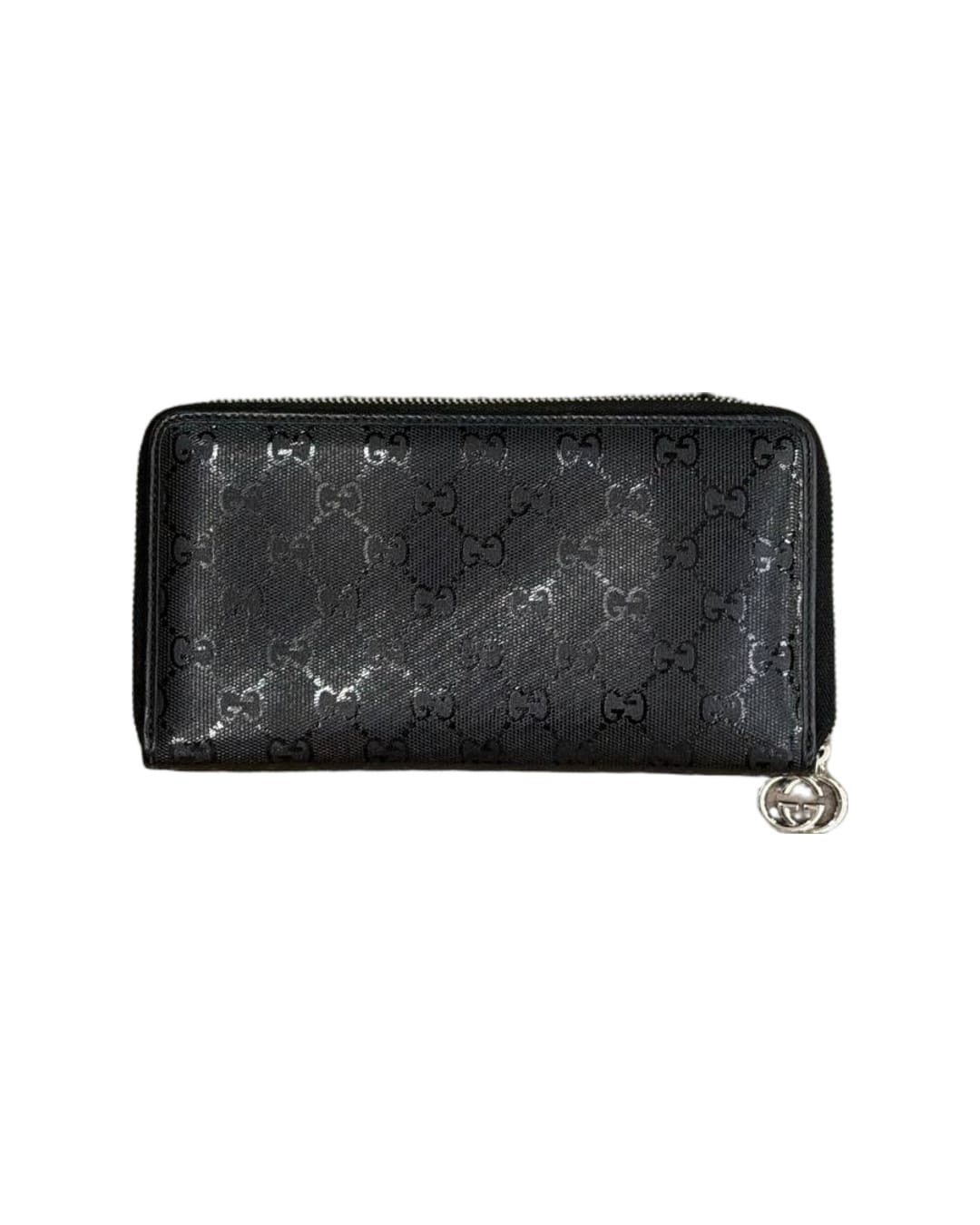 PORTAFOGLIO GUCCI ZIP AROUND GG NERO PVC