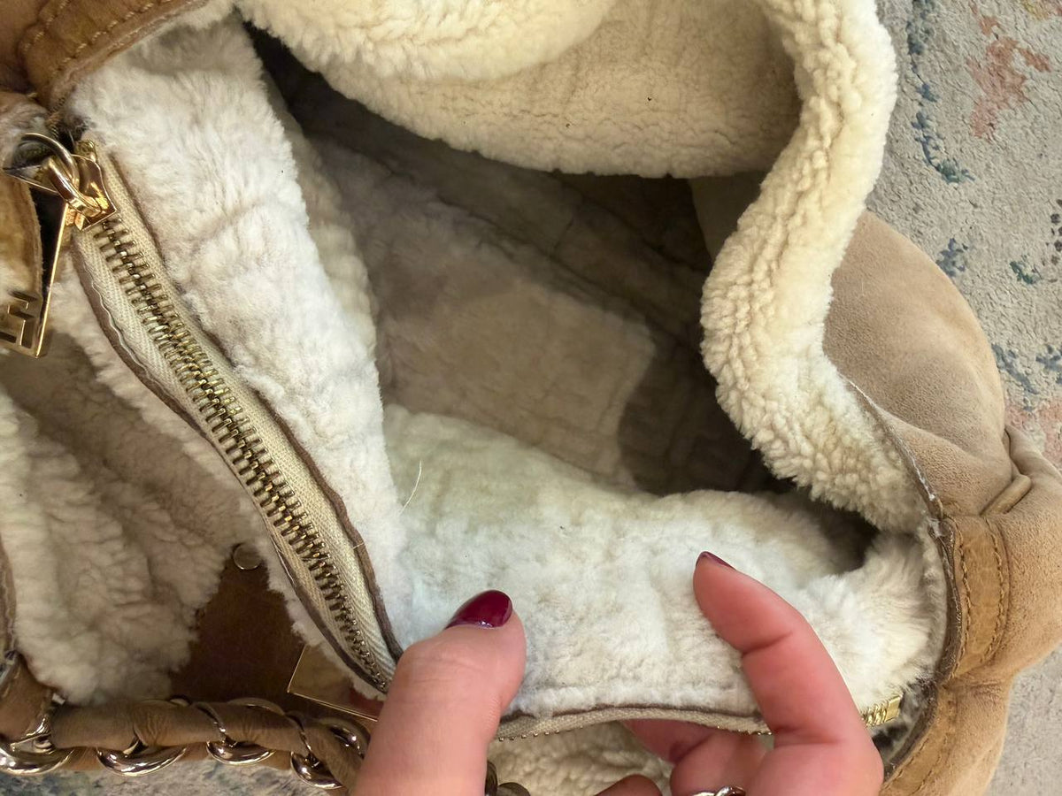 FENDI MIA CAMOSCIO BEIGE INTERNO MONTONE