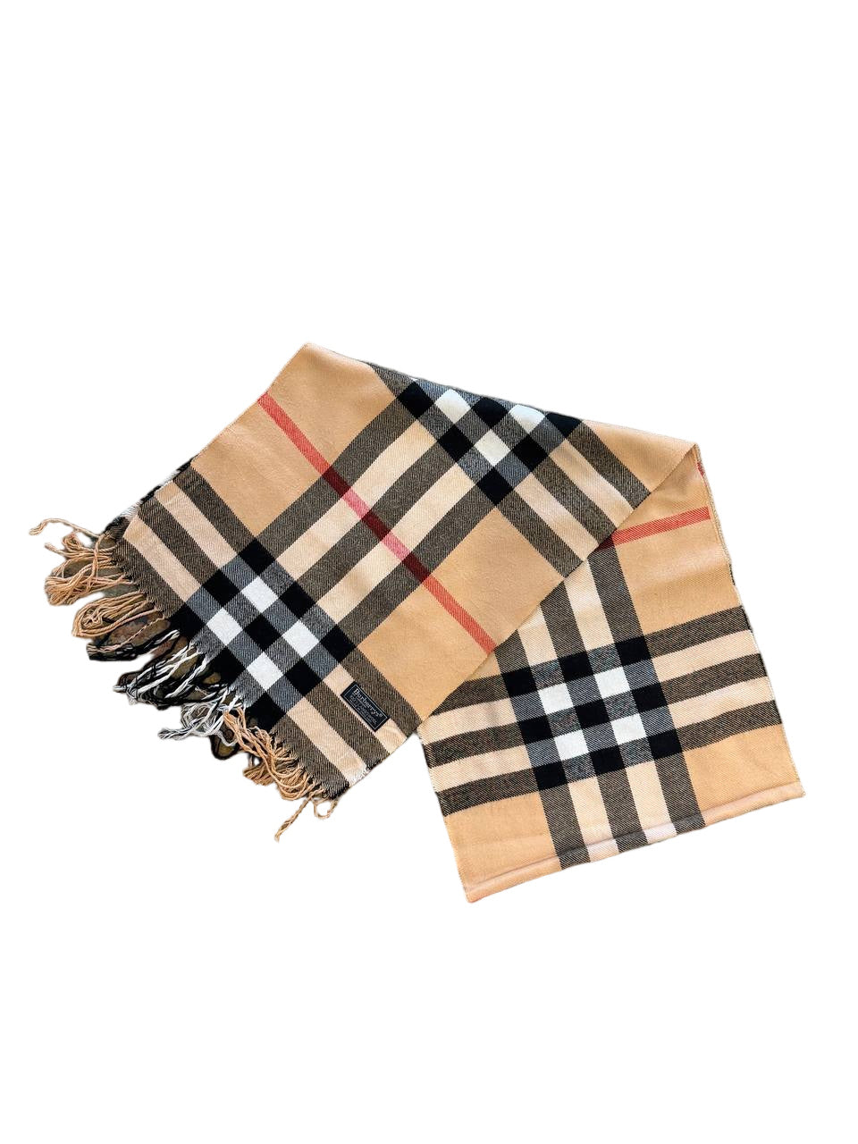 SCIARPA BURBERRY IN LANA CHECK CON FRANGE
