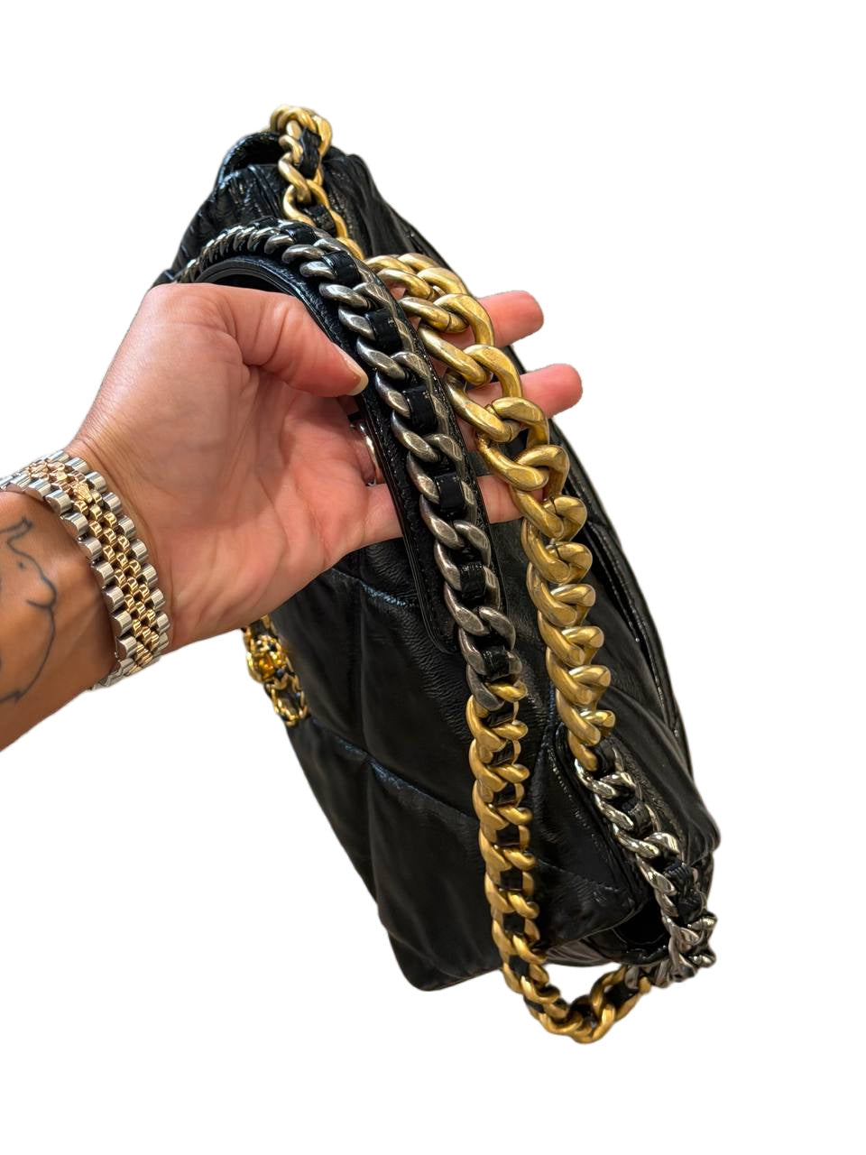 CHANEL 19 FLAP BAG LARGE NERA PELLE