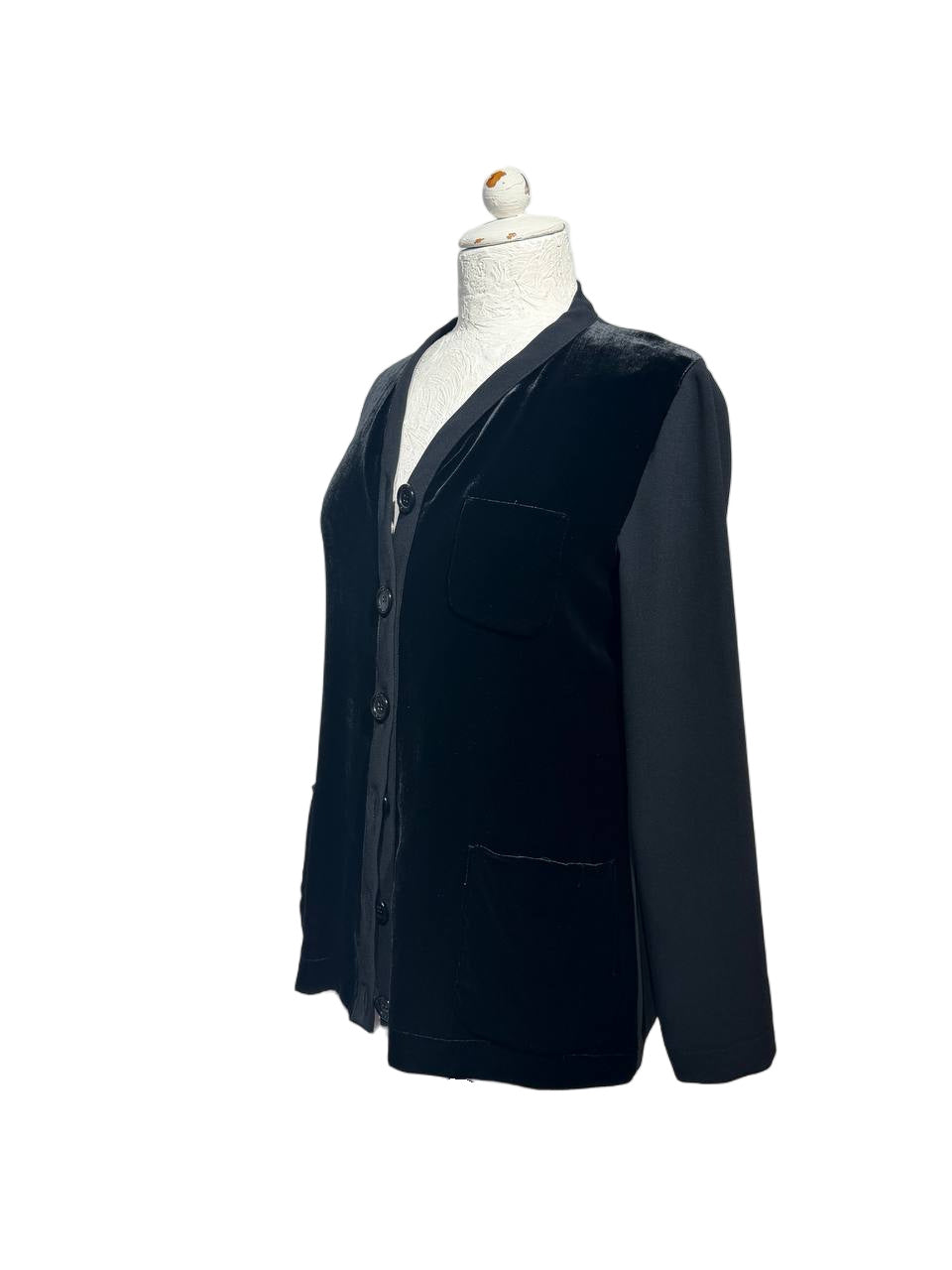 CARDIGAN ASPESI VELLUTO NERO BIMATERICO Tg 44