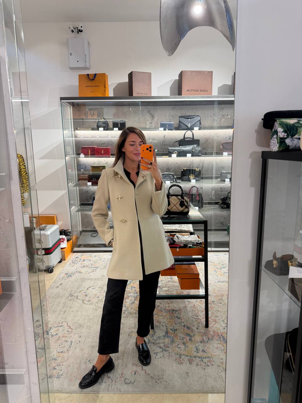 CAPPOTTO FAY LANA BEIGE GANCI CHAMPAGNE Tg XS