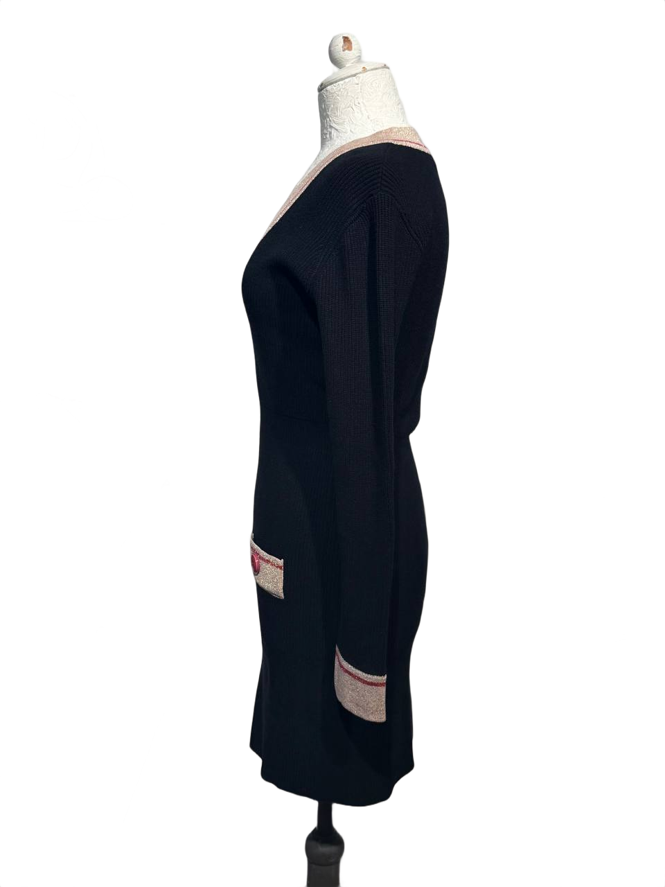ABITO ELISABETTA FRANCHI IN MAGLIA NERO Tg 44